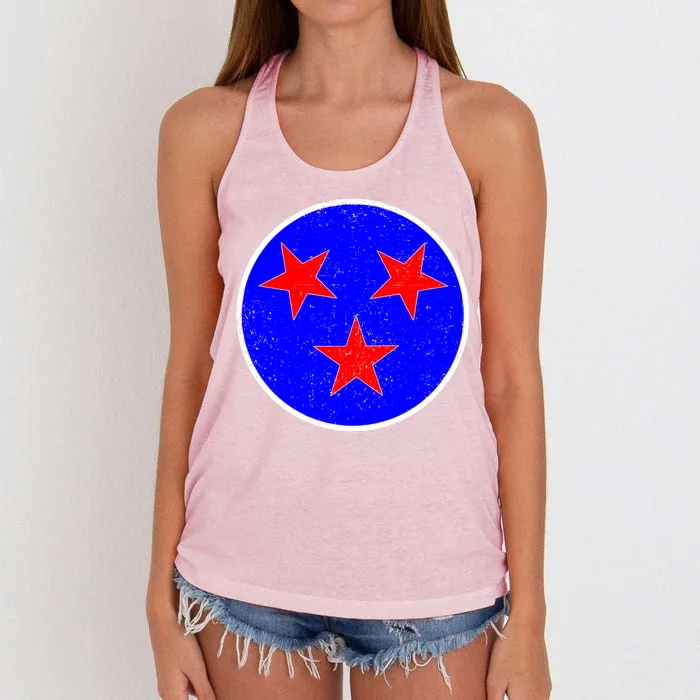 Vintage Tennessee State Flag Women's Knotted Racerback Tank