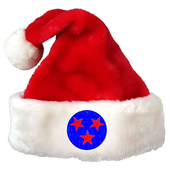 Vintage Tennessee State Flag Premium Christmas Santa Hat