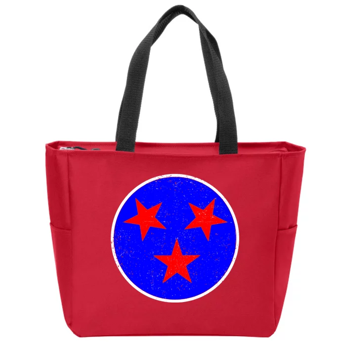 Vintage Tennessee State Flag Zip Tote Bag