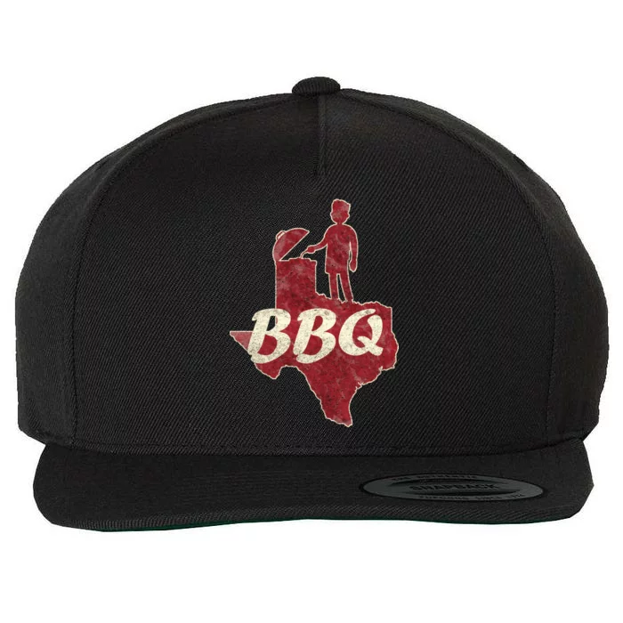 Vintage Texas BBQ Wool Snapback Cap