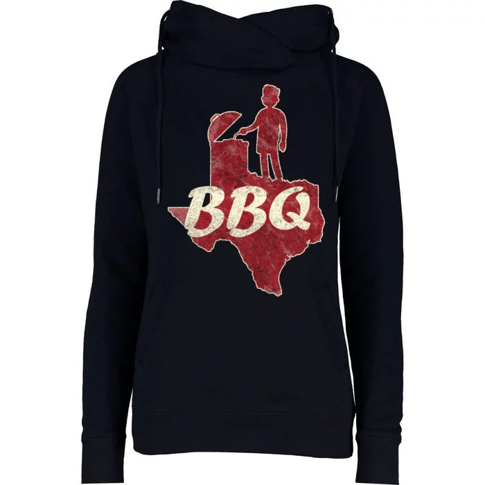 Vintage Texas BBQ Womens Funnel Neck Pullover Hood