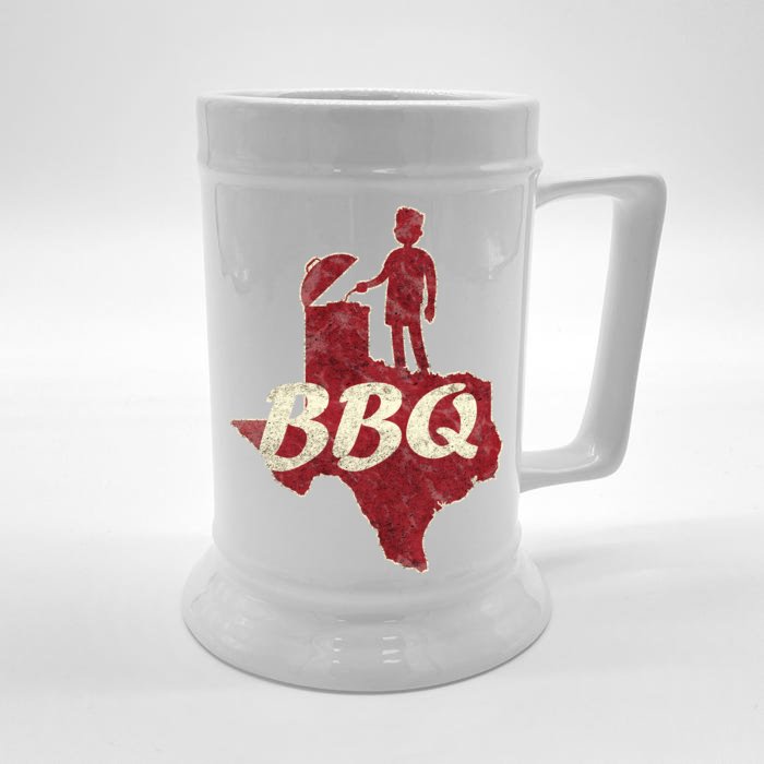 Vintage Texas BBQ Front & Back Beer Stein