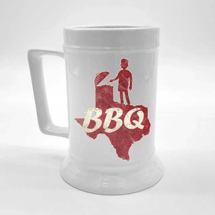 Vintage Texas BBQ Front & Back Beer Stein