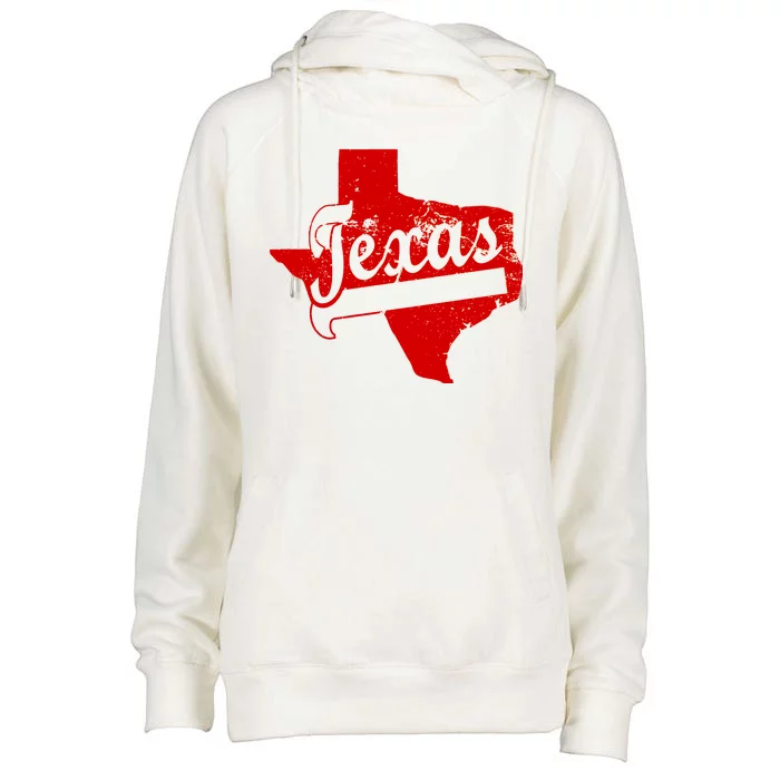 Vintage Texas State Logo Womens Funnel Neck Pullover Hood