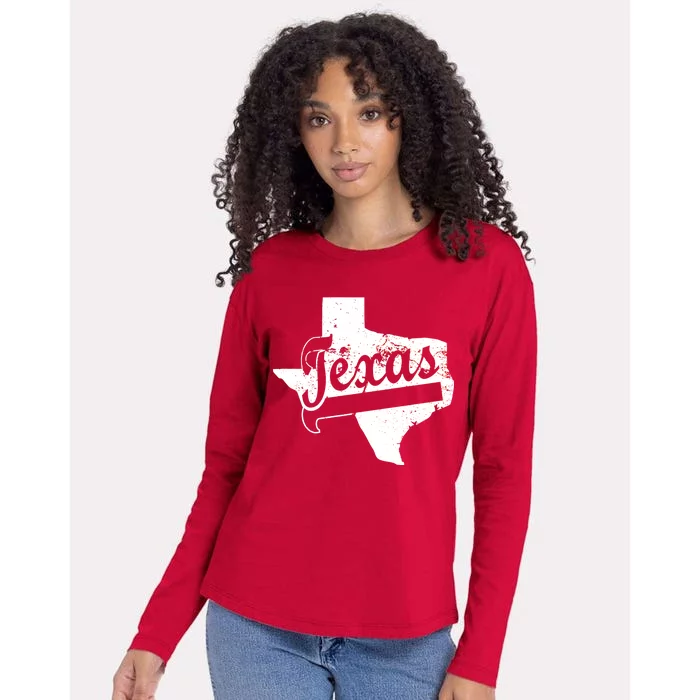 Vintage Texas State Logo Womens Cotton Relaxed Long Sleeve T-Shirt