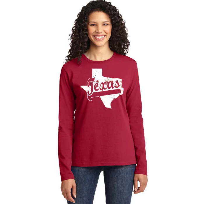 Vintage Texas State Logo Ladies Long Sleeve Shirt