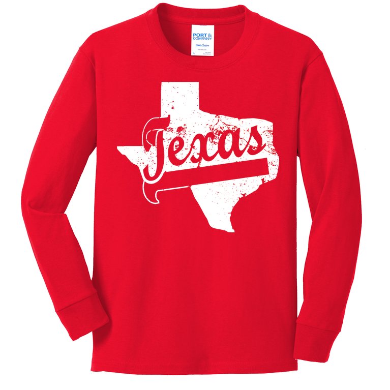 Vintage Texas State Logo Kids Long Sleeve Shirt