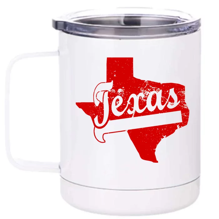 Vintage Texas State Logo Front & Back 12oz Stainless Steel Tumbler Cup