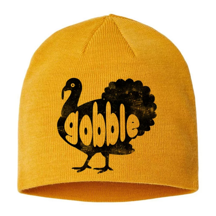 Vintage Thanksgiving Gobble Turkey 8 1/2in Sustainable Knit Beanie