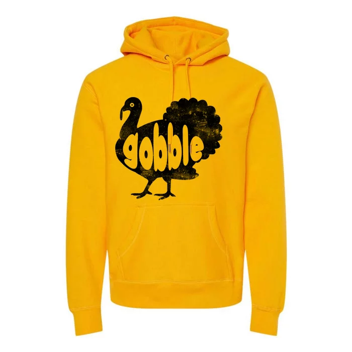 Vintage Thanksgiving Gobble Turkey Premium Hoodie