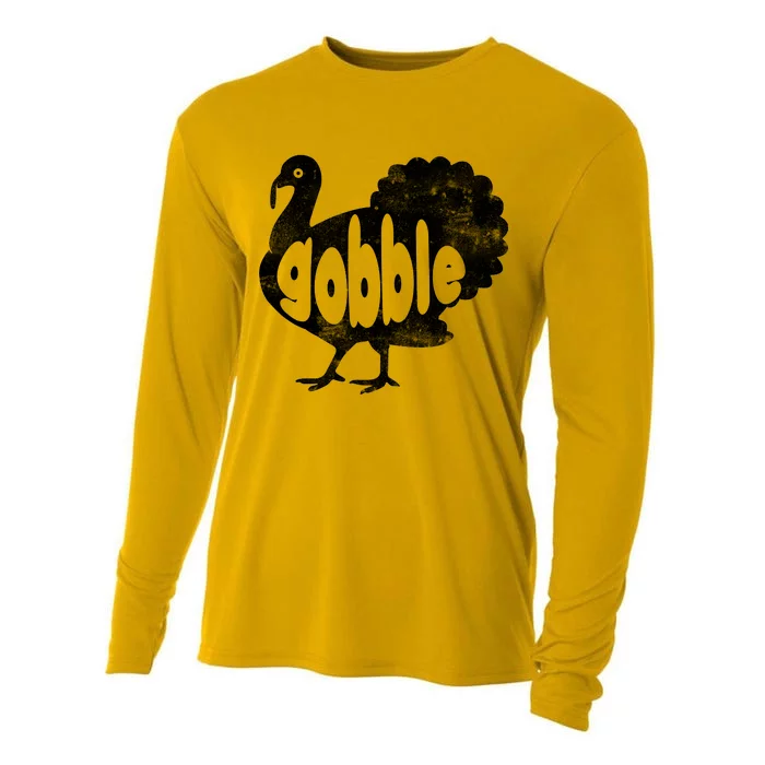 Vintage Thanksgiving Gobble Turkey Cooling Performance Long Sleeve Crew