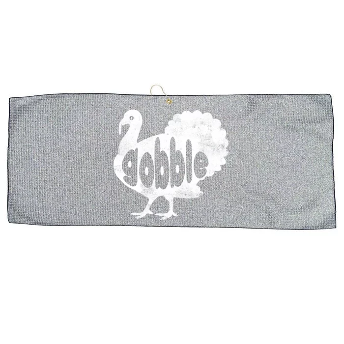 Vintage Thanksgiving Gobble Turkey Large Microfiber Waffle Golf Towel