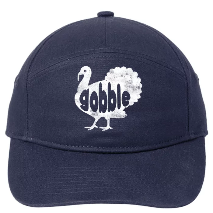 Vintage Thanksgiving Gobble Turkey 7-Panel Snapback Hat