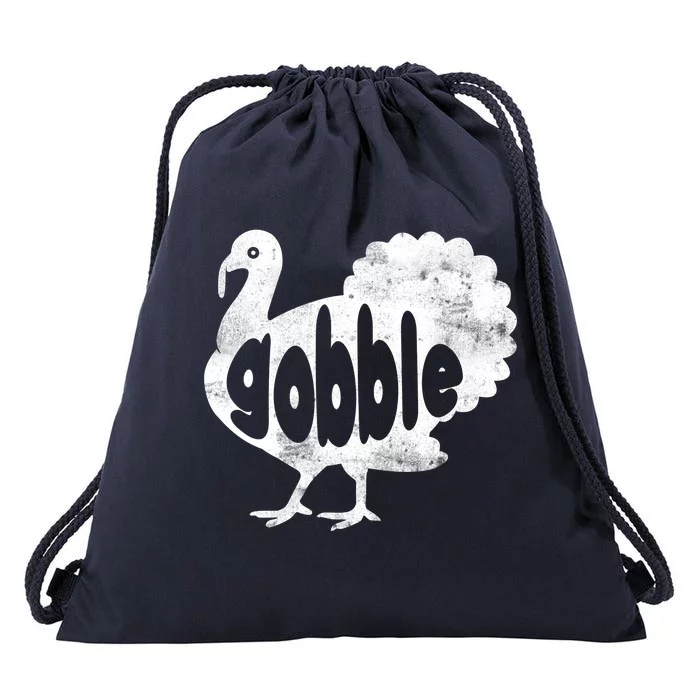 Vintage Thanksgiving Gobble Turkey Drawstring Bag