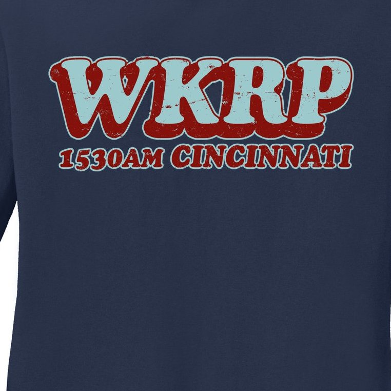 Vintage Thanksgiving WKRP 1530AM Cincinnati Ladies Missy Fit Long Sleeve Shirt