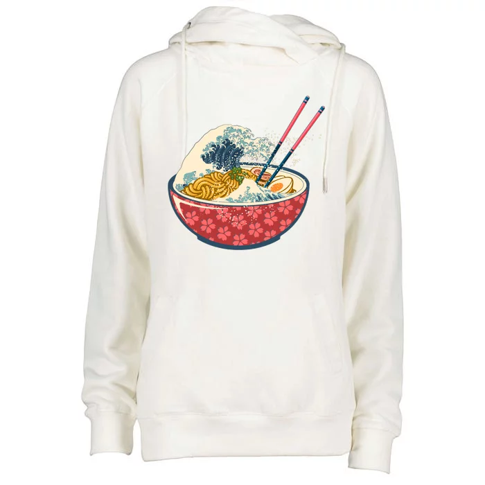 Vintage The Great Ramen Wave Womens Funnel Neck Pullover Hood