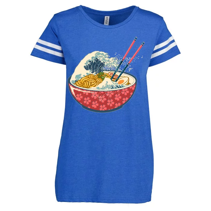 Vintage The Great Ramen Wave Enza Ladies Jersey Football T-Shirt