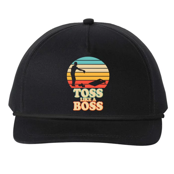 Vintage Toss Like A Boss Cornhole Snapback Five-Panel Rope Hat