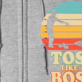 Vintage Toss Like A Boss Cornhole Full Zip Hoodie