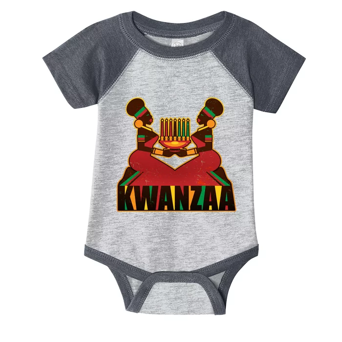 Vintage Traditional Color Kwanzaa Holiday Kinara Infant Baby Jersey Bodysuit