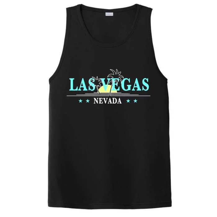 Vintage Tropical Las Vegas Logo Performance Tank