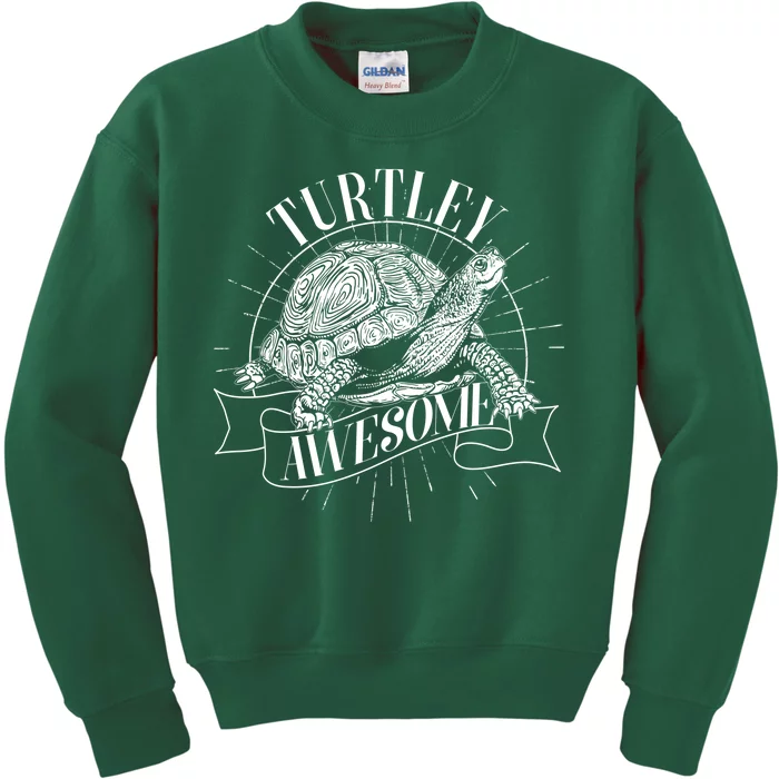 Vintage Turtley Awesome Kids Sweatshirt