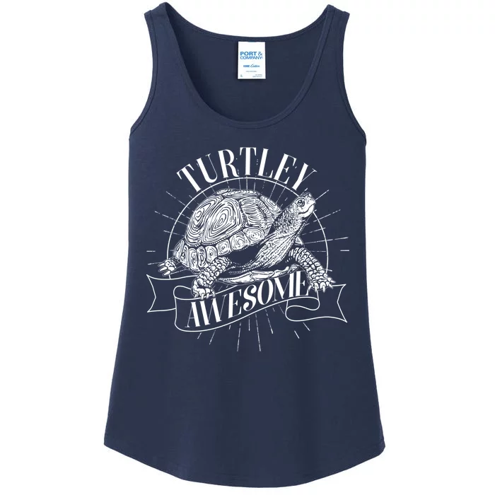 Vintage Turtley Awesome Ladies Essential Tank