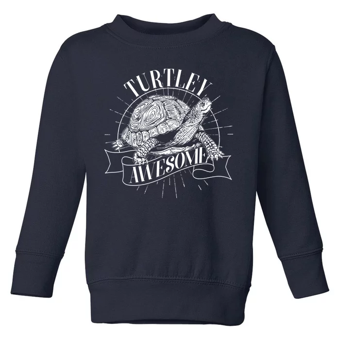 Vintage Turtley Awesome Toddler Sweatshirt