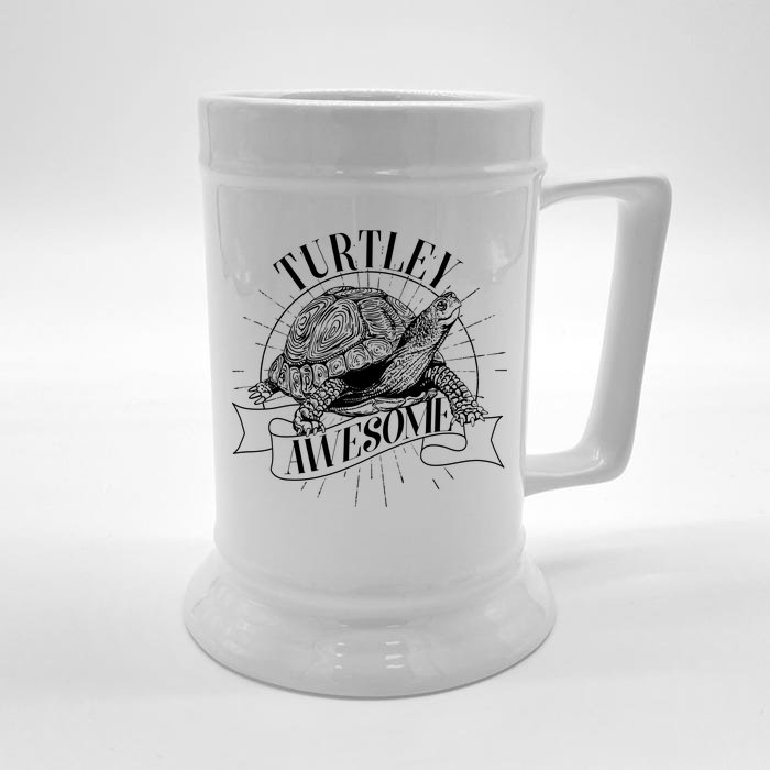 Vintage Turtley Awesome Front & Back Beer Stein