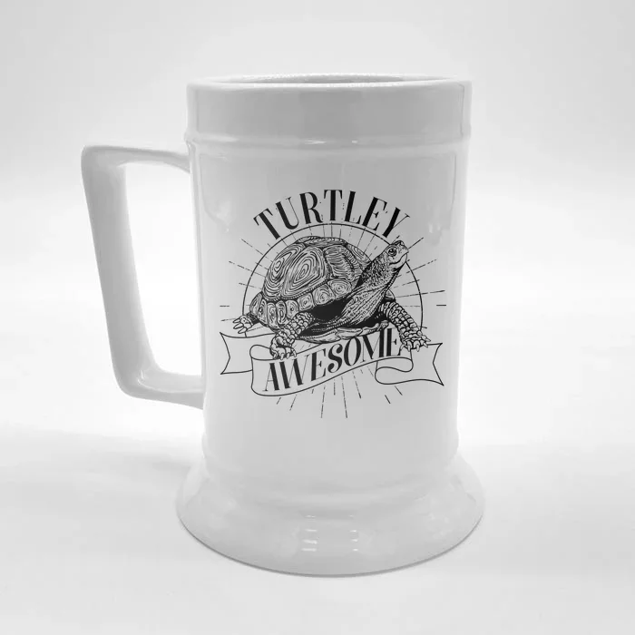 Vintage Turtley Awesome Front & Back Beer Stein