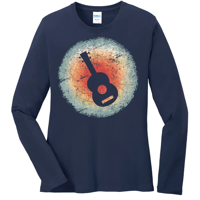 Vintage Ukulele Retro Ladies Long Sleeve Shirt