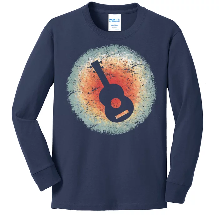 Vintage Ukulele Retro Kids Long Sleeve Shirt