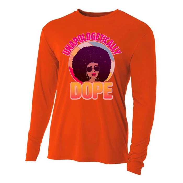 Vintage Unapologetically Dope Black Woman Afro Cooling Performance Long Sleeve Crew