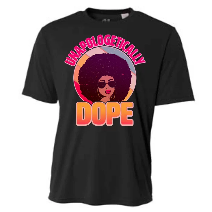 Vintage Unapologetically Dope Black Woman Afro Cooling Performance Crew T-Shirt