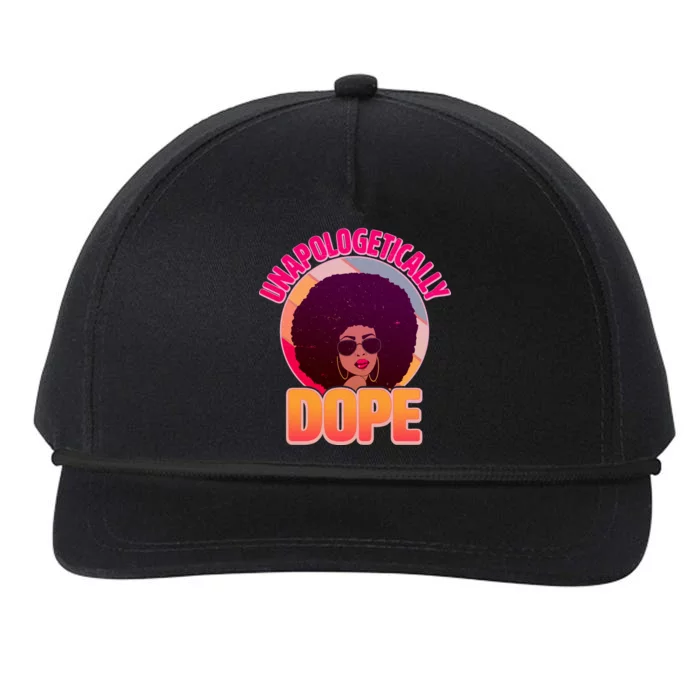 Vintage Unapologetically Dope Black Woman Afro Snapback Five-Panel Rope Hat