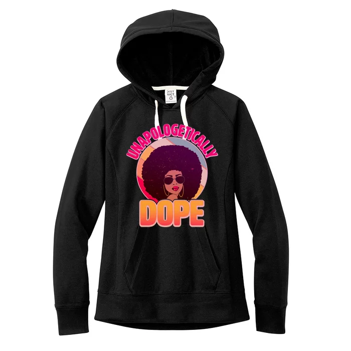 Vintage Unapologetically Dope Black Woman Afro Women's Fleece Hoodie