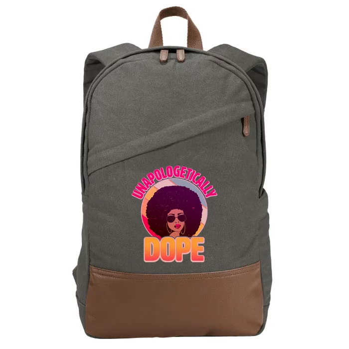 Vintage Unapologetically Dope Black Woman Afro Cotton Canvas Backpack