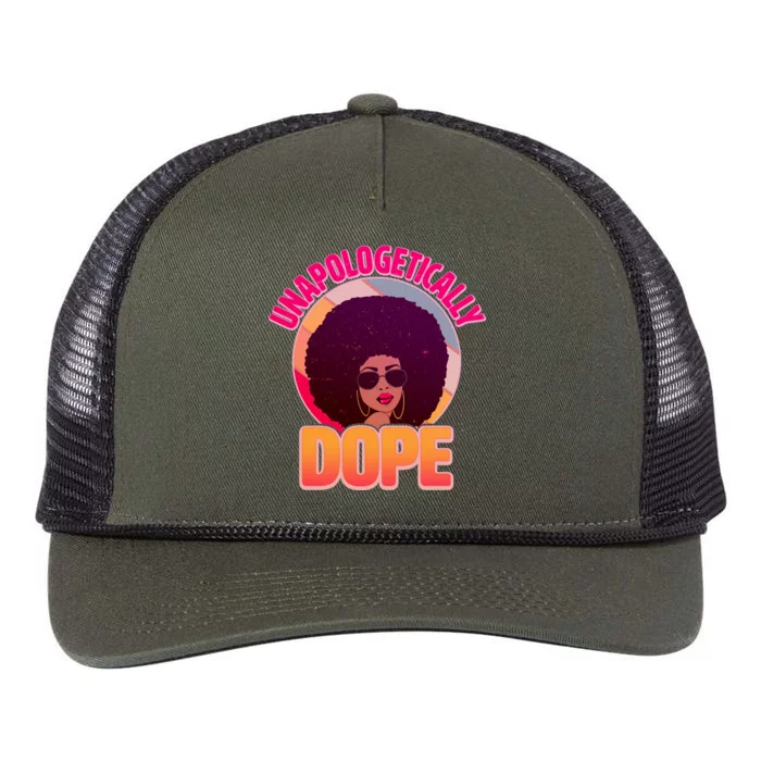 Vintage Unapologetically Dope Black Woman Afro Retro Rope Trucker Hat Cap