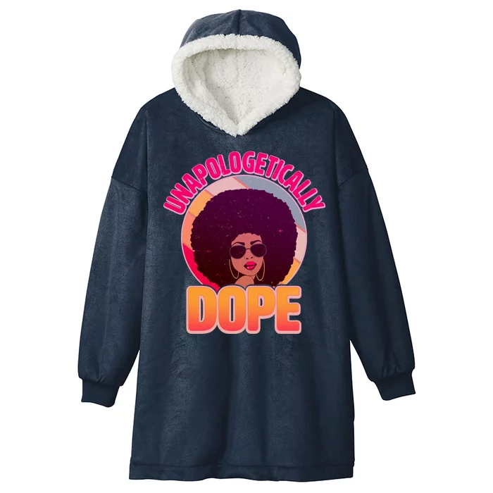 Vintage Unapologetically Dope Black Woman Afro Hooded Wearable Blanket