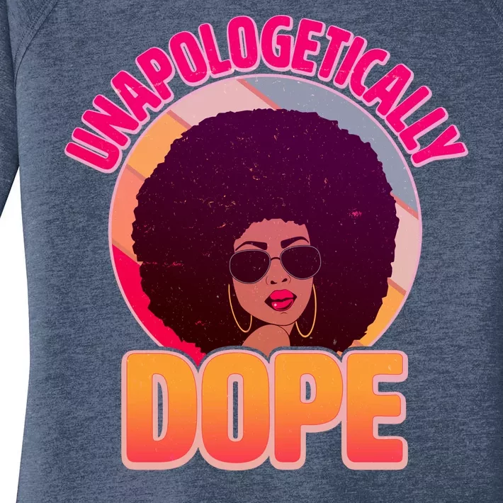 Vintage Unapologetically Dope Black Woman Afro Women's Perfect Tri Tunic Long Sleeve Shirt