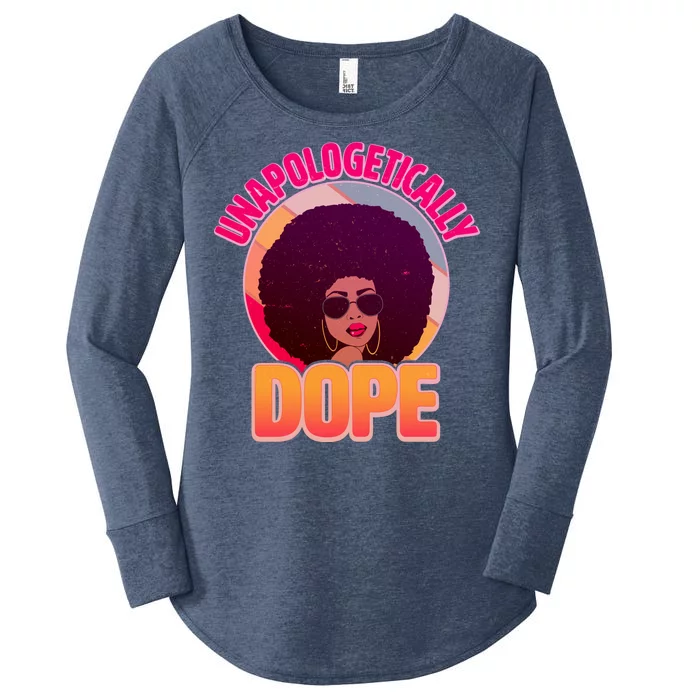 Vintage Unapologetically Dope Black Woman Afro Women's Perfect Tri Tunic Long Sleeve Shirt