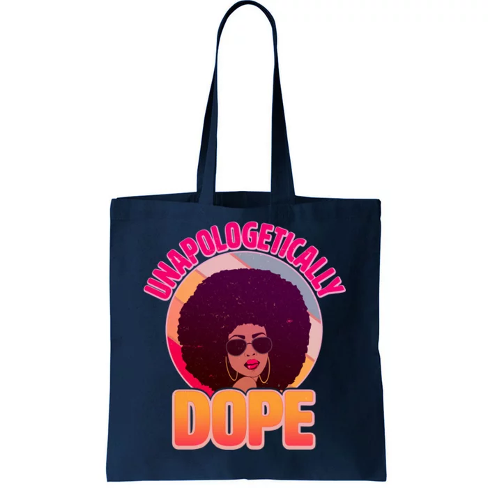 Vintage Unapologetically Dope Black Woman Afro Tote Bag