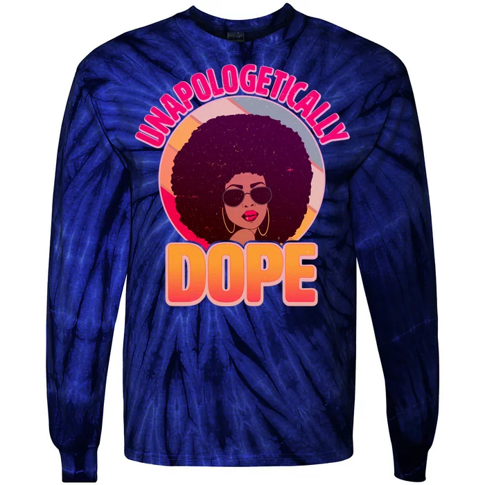 Vintage Unapologetically Dope Black Woman Afro Tie-Dye Long Sleeve Shirt