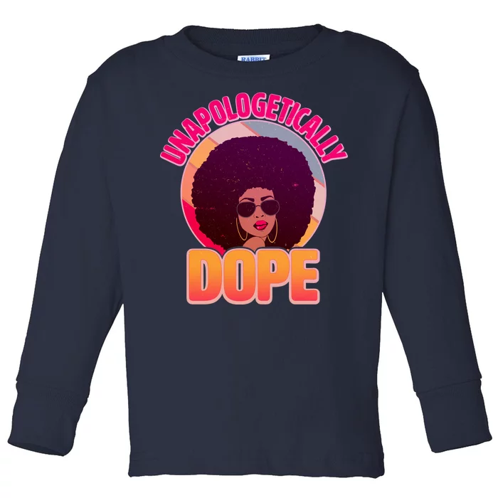 Vintage Unapologetically Dope Black Woman Afro Toddler Long Sleeve Shirt