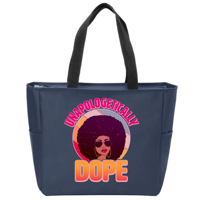 Vintage Unapologetically Dope Black Woman Afro Zip Tote Bag