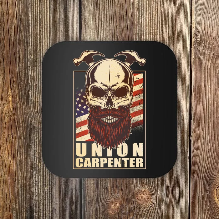 Vintage Union American Carpenter Bearded Skull Coaster