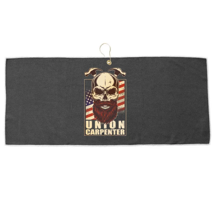 Vintage Union American Carpenter Bearded Skull Large Microfiber Waffle Golf Towel