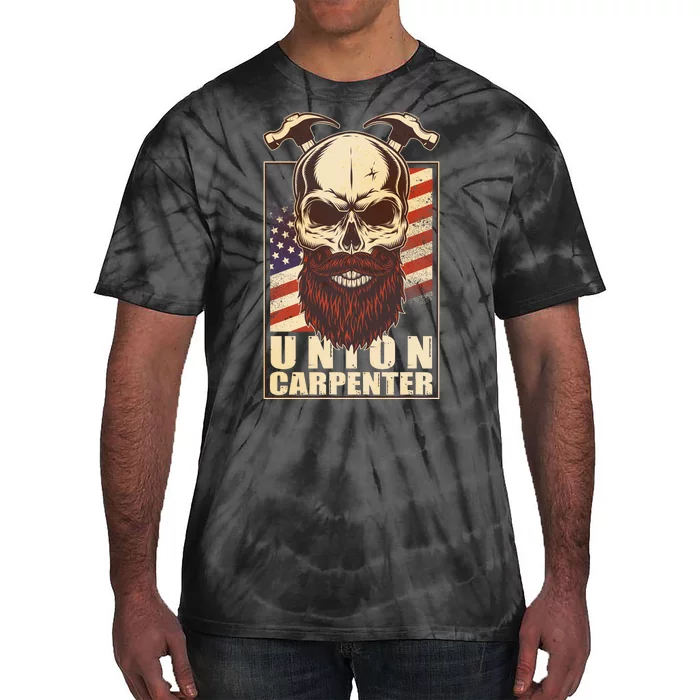 Vintage Union American Carpenter Bearded Skull Tie-Dye T-Shirt