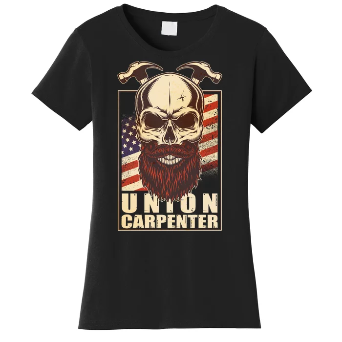 Vintage Union American Carpenter Bearded Skull Women's T-Shirt