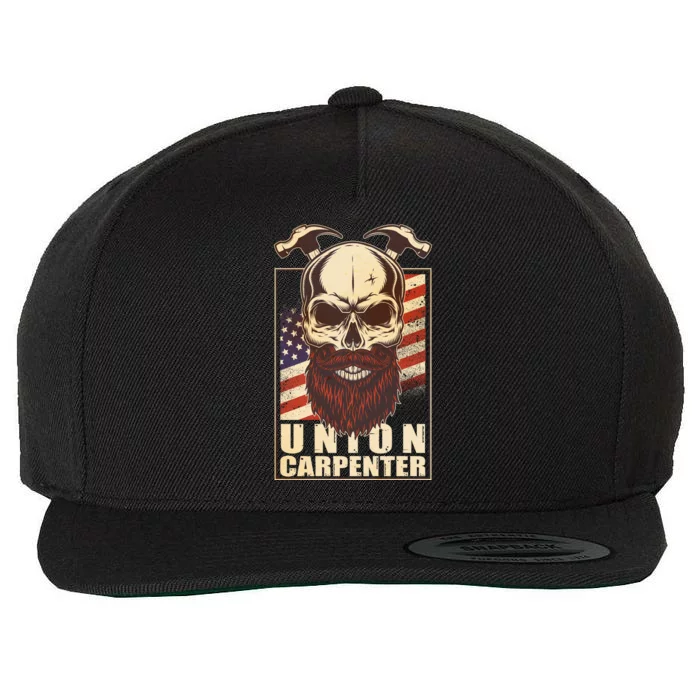 Vintage Union American Carpenter Bearded Skull Wool Snapback Cap